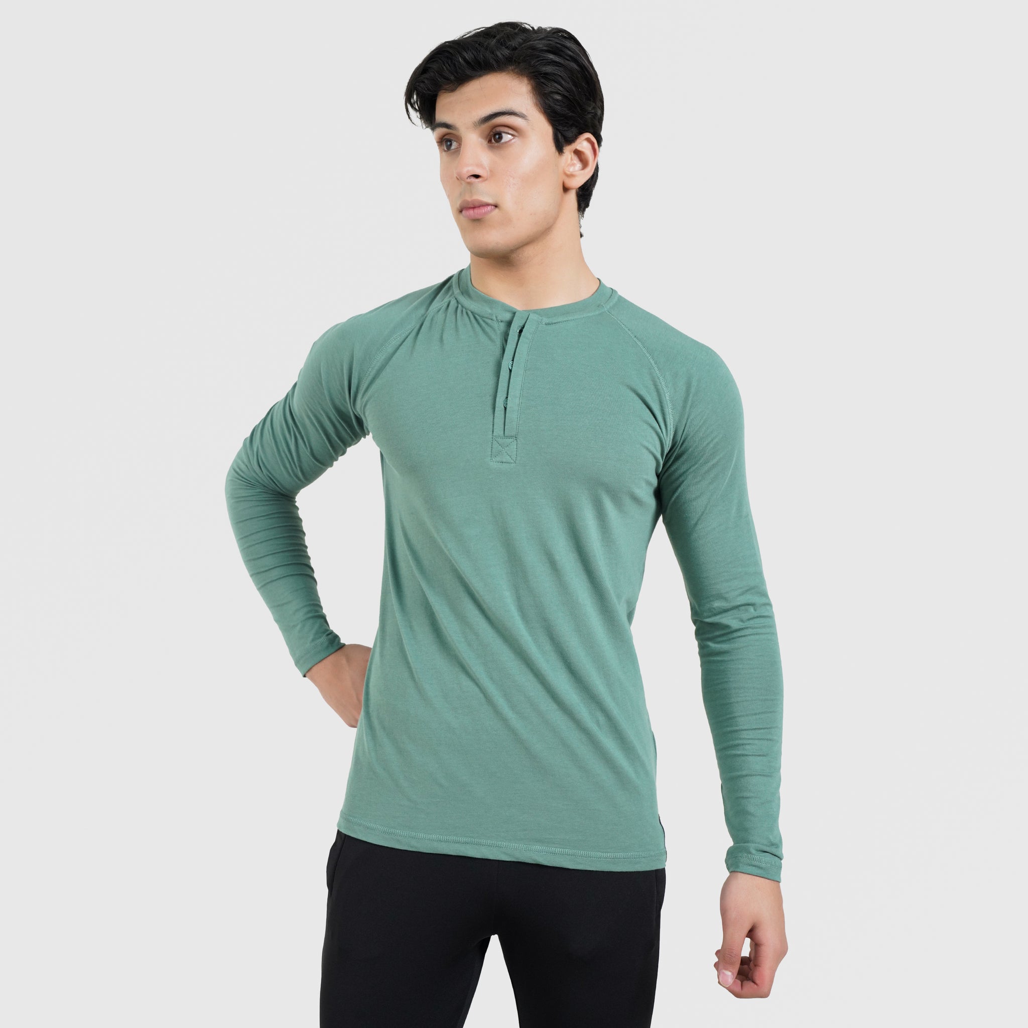 sponsor thermal long tee / GREEN