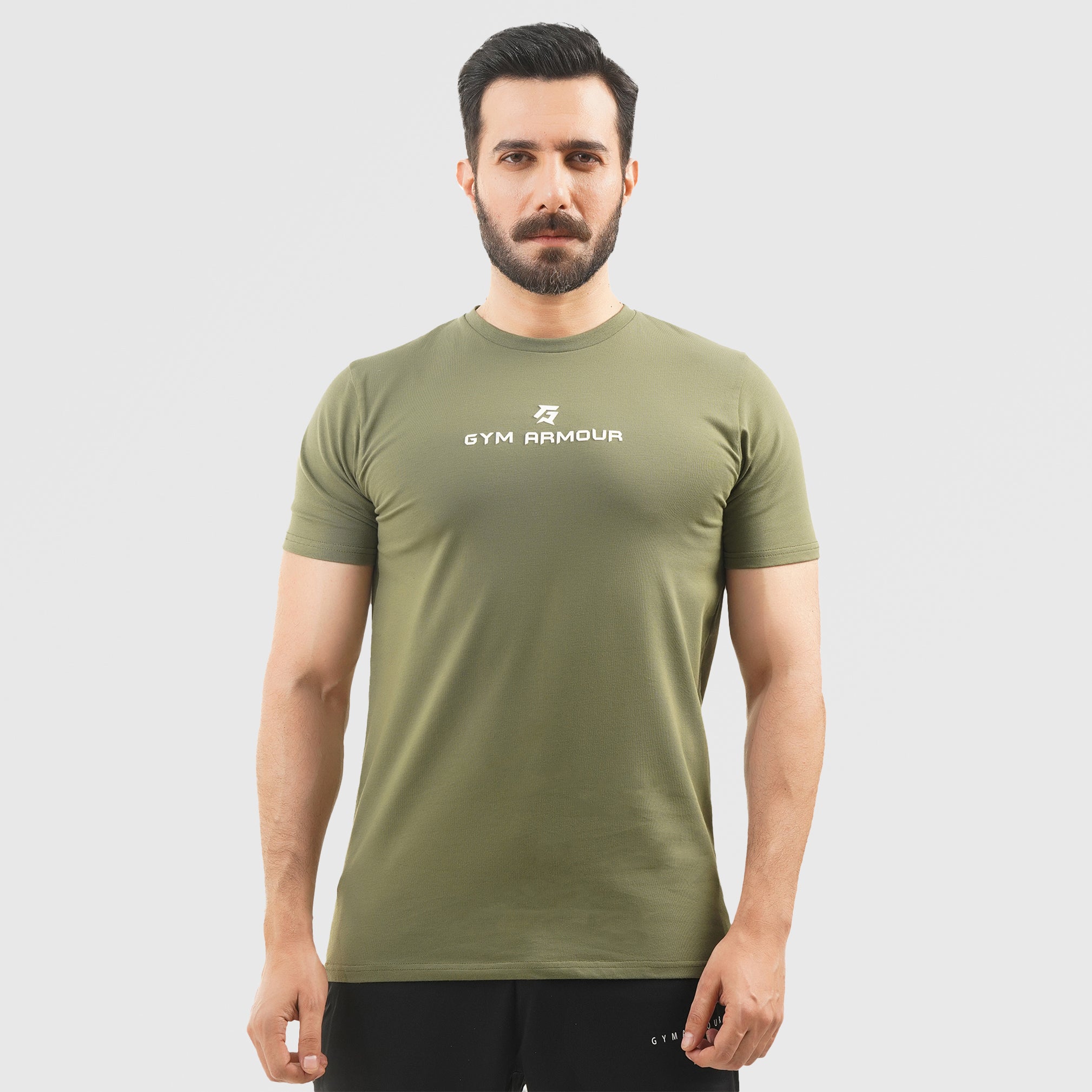 Signature Classic Round Neck Top in Olive main image 0