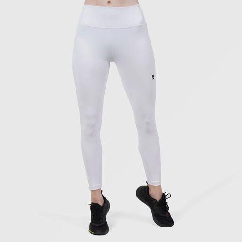 Side Mesh Fitness Leggings (White)