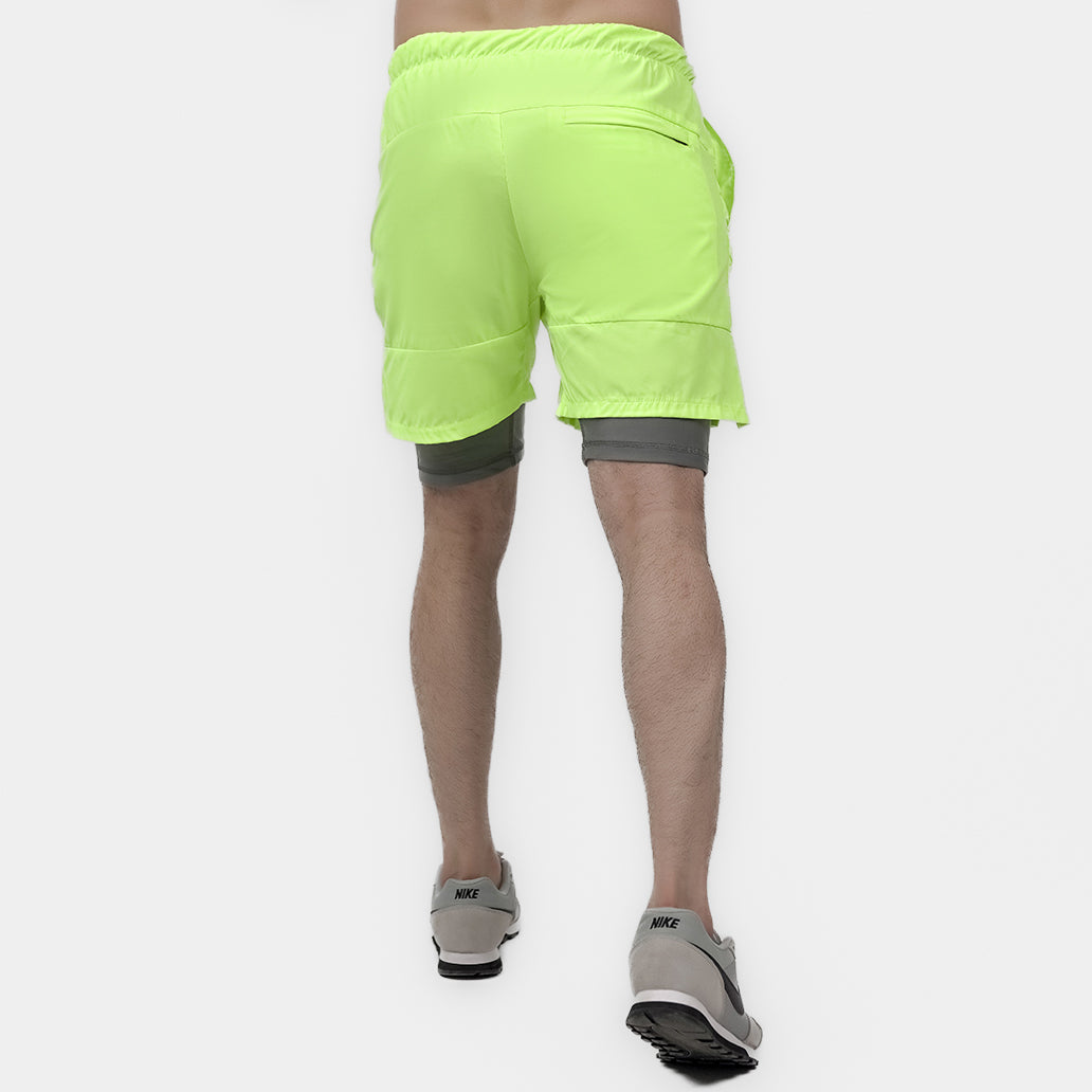 Flex Grip Layer Shorts (Neon-Charcoal)