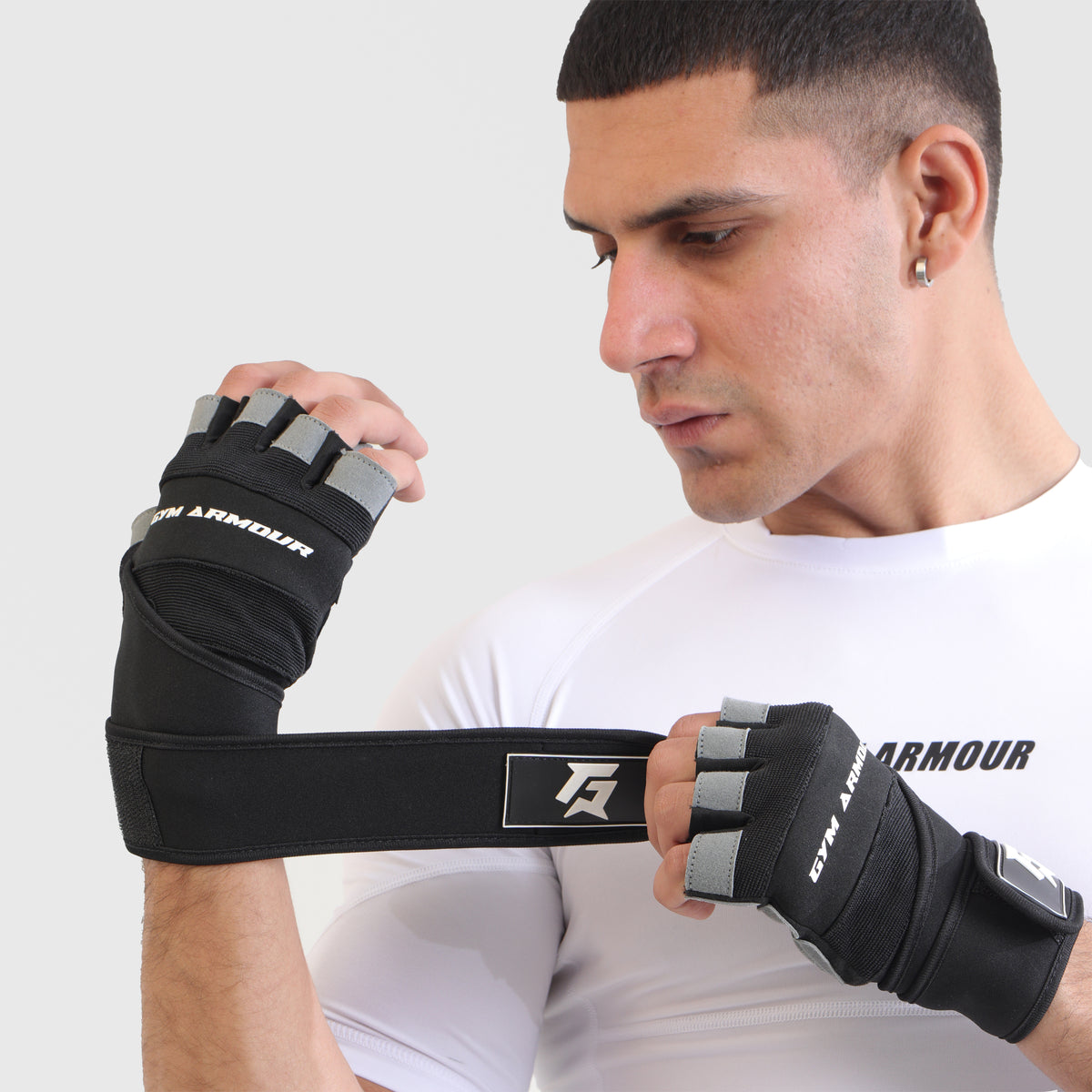 Wrist Wrap Gloves (Black) GymArmour PK